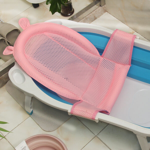 Portable Baby Shower Grid Cushion Bed Babies Infant Baby Bath Pad Non-Slip Bathtub Mat Newborn Baby Safety Security Bath Seat - Image 4