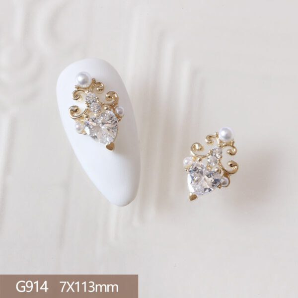 10pcs 3D Butterfly Love Flower Alloy Nail Art Zircon Pearl Crystal Metal Manicure Nails Accesorios Supplies Decorations Charms - Image 2