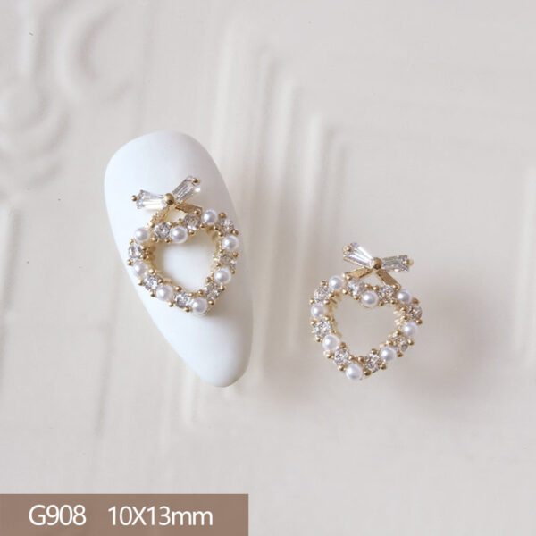 10pcs 3D Butterfly Love Flower Alloy Nail Art Zircon Pearl Crystal Metal Manicure Nails Accesorios Supplies Decorations Charms - Image 5