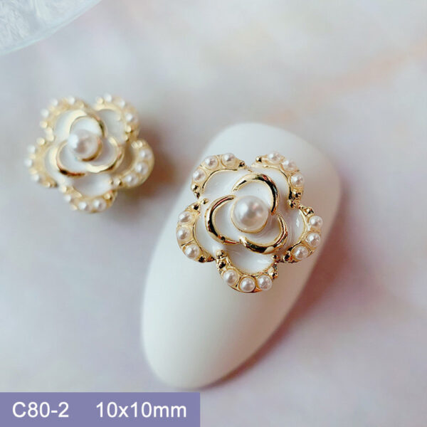 10pcs 3D Butterfly Love Flower Alloy Nail Art Zircon Pearl Crystal Metal Manicure Nails Accesorios Supplies Decorations Charms - Image 6