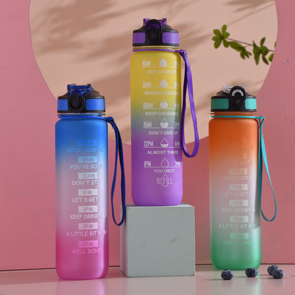 1L Sports Water Bottle Portable with Straw Plastic Leak-proof Water Cup Drink Camping Bike for Outdoor Gym Fitness Travel - Image 2