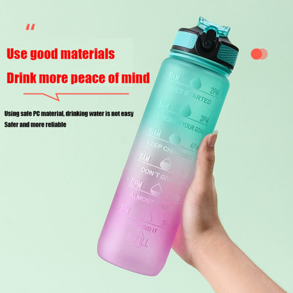 1L Sports Water Bottle Portable with Straw Plastic Leak-proof Water Cup Drink Camping Bike for Outdoor Gym Fitness Travel - Image 4