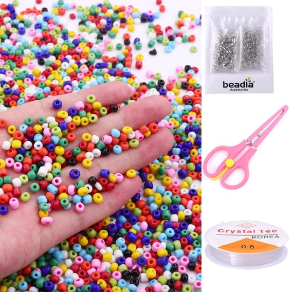 2/3/4mm Glass Seed Beads Kit Small Czech Crystal Craft Beads Metal Charms Tool Kit For DIY Earrings Bracelet Jewelry Making Box - Image 2