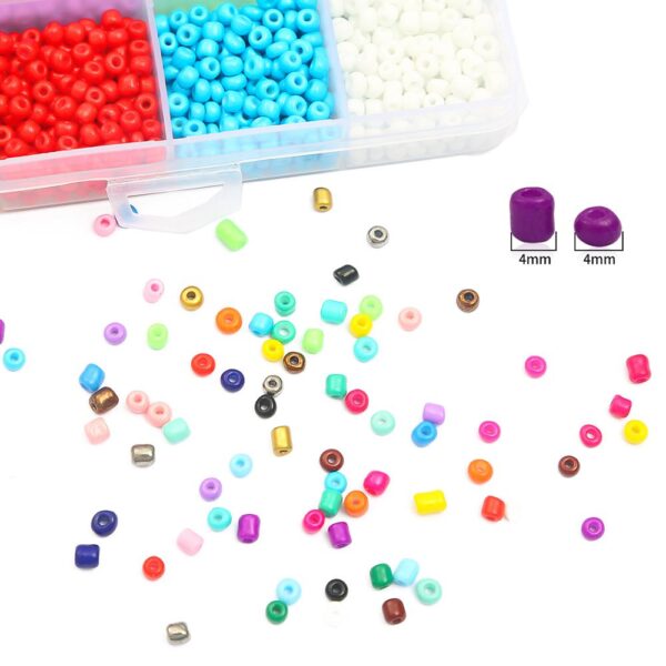 2/3/4mm Glass Seed Beads Kit Small Czech Crystal Craft Beads Metal Charms Tool Kit For DIY Earrings Bracelet Jewelry Making Box - Image 3