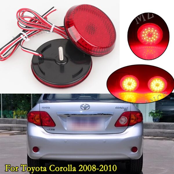 2 Pcs LED Rear Bumper Reflector Lights For Toyota Corolla 2008-2010 For Nissan Qashqai For Pathfinder Tail Stop Brake Lamp