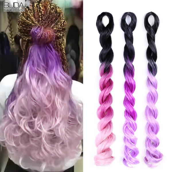 24Inch Long Synthetic Sea Body Wave Braiding Hair Extensions For White Women Ombre Colorful Pink Blue Purple Crochet Braids Hair