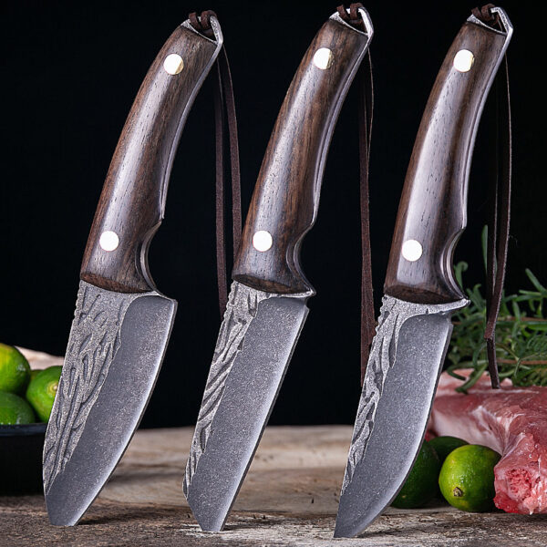 3.75inch Forged Hunting Fishing Knife with Sheath Tactical Utility Boning Paring Knives Chef's Butcher Kitchen Tools