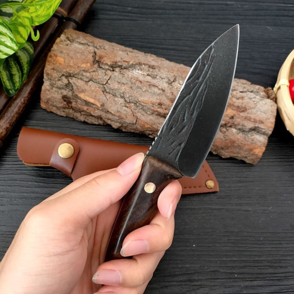 3.75inch Forged Hunting Fishing Knife with Sheath Tactical Utility Boning Paring Knives Chef's Butcher Kitchen Tools - Image 4