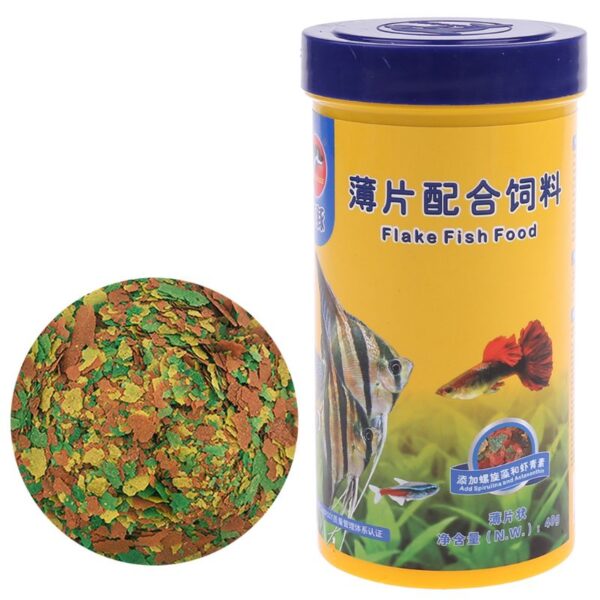 40g Ornamental Fish Food Goldfish Carp Guppies Small Medium Tropical Fishes Flakes Feed Aquarium Accessories 2022 New