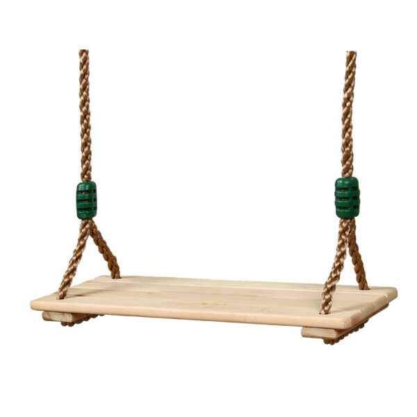 Adult Children Swing Outdoor Garden Swings Four Board Antiseptic Wooden Swing With Rope - Image 3