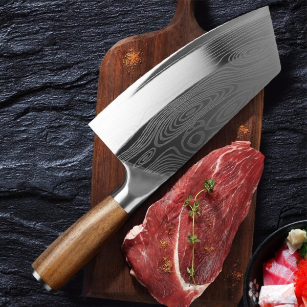 Damascus Kitchen Knife 5CR15 Stainless Steel Cleaver Knife 5Cr15 Meat Knife Sharp Chef Knife Cooking Knives For Kitchen - Image 3