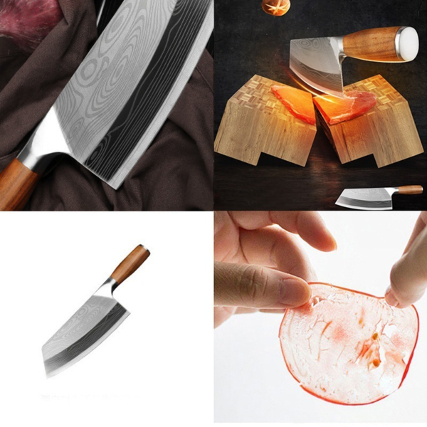 Damascus Kitchen Knife 5CR15 Stainless Steel Cleaver Knife 5Cr15 Meat Knife Sharp Chef Knife Cooking Knives For Kitchen - Image 4