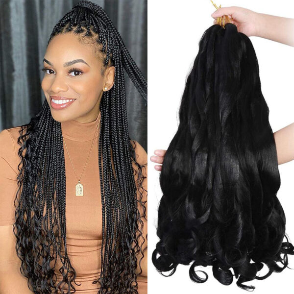 Dansama Synthetic 20inch Pre stretched Braiding Hair Loose Wave Crochet Hair Extensions Big Wavy Curly Bouncy Braiding Hair - Image 2