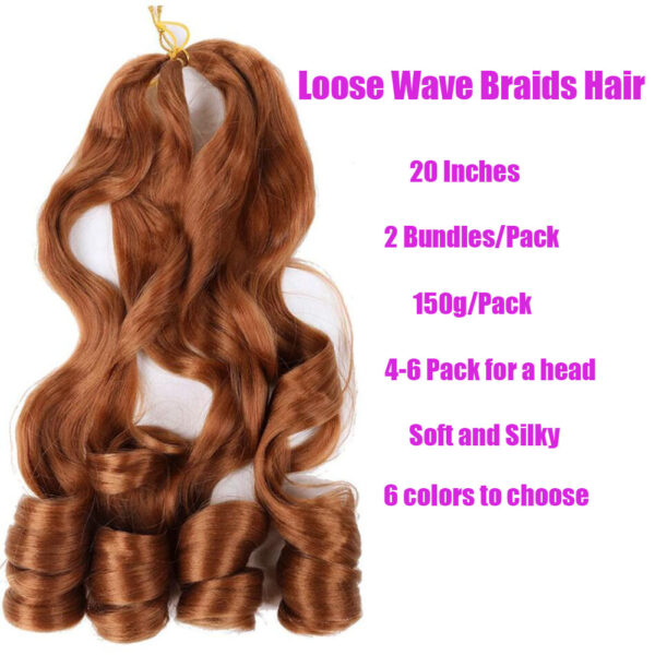 Dansama Synthetic 20inch Pre stretched Braiding Hair Loose Wave Crochet Hair Extensions Big Wavy Curly Bouncy Braiding Hair - Image 3