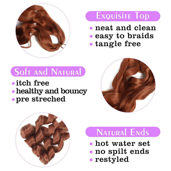 Dansama Synthetic 20inch Pre stretched Braiding Hair Loose Wave Crochet Hair Extensions Big Wavy Curly Bouncy Braiding Hair - Image 4