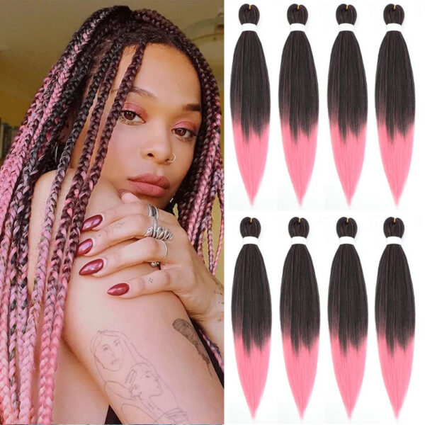 Dansama Synthetic Braiding Hair Extensions Easy Jumbo Braids 24Inch Purple Pre Stretched Hair For Braid Hot Water Hair 3/6/9Pcs - Image 2