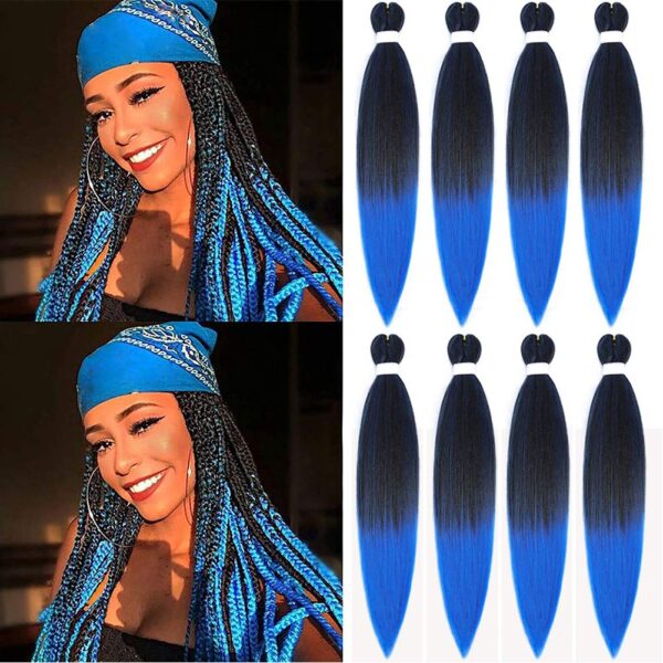 Dansama Synthetic Braiding Hair Extensions Easy Jumbo Braids 24Inch Purple Pre Stretched Hair For Braid Hot Water Hair 3/6/9Pcs