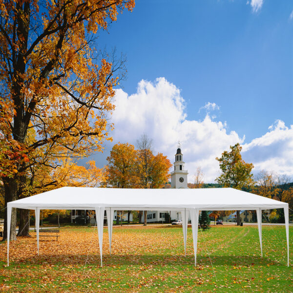 Five Sided Windows 3x9m Extra Large Summer Outdoor Waterproof Sun Screen Awning White Pergola Wedding Party Barbecue Gazebo - Image 2