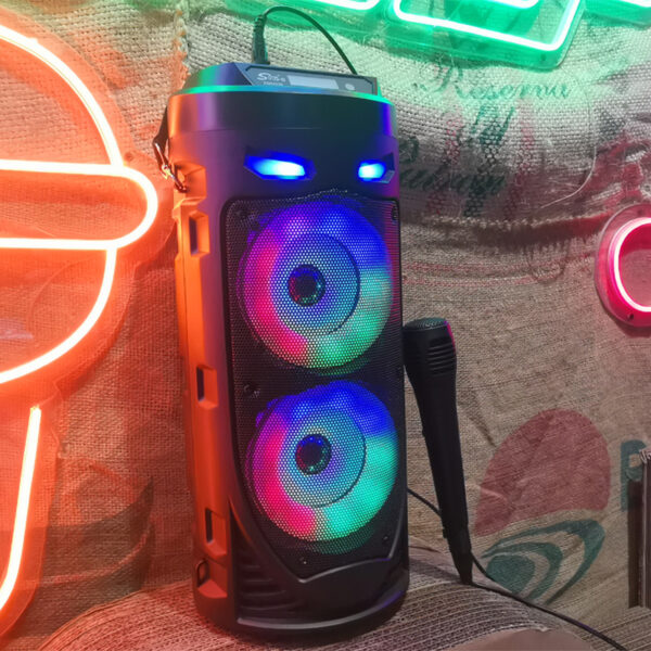 Large Square Dance Portable Bluetooth Speaker LED Colorful Light Soundbar Column KTV Soundbox Wireless Subwoofer HiFi Boombox - Image 2