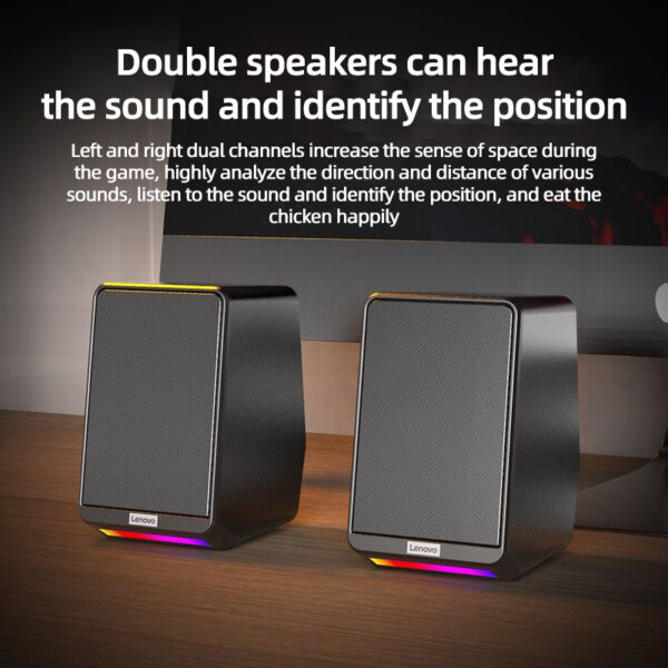 Lenovo Portable Wireless Rgb Light Bluetooth Desktop Speaker Subwoofer Blootooth Usb Hifi Bass Sound Mini Box Blutooth Speakers - Image 4