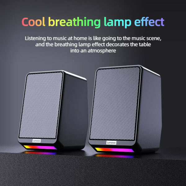 Lenovo Portable Wireless Rgb Light Bluetooth Desktop Speaker Subwoofer Blootooth Usb Hifi Bass Sound Mini Box Blutooth Speakers - Image 5