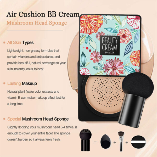 Mushroom Head Air Cushion Foundation CC Cream Face Make Up Concealer Moisturizing Whitening Natural BB Cream Cosmetics Makeup - Image 2