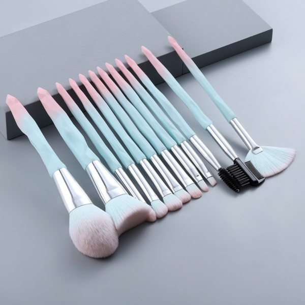 New 15pcs 13pcs 12pcs Diamond Makeup Brush Crystal Handle Set Loose Powder Brush Portable Beauty Tool Cosmetic Accessories