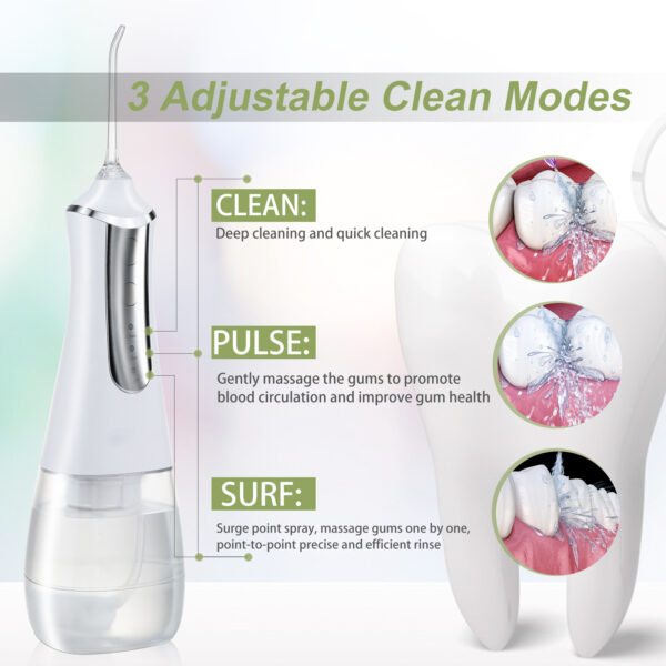 Oral Irrigator USB Rechargeable Water Flosser Portable Dental Water Jet 350ML Water Tank Waterproof Teeth Cleaner - Image 2