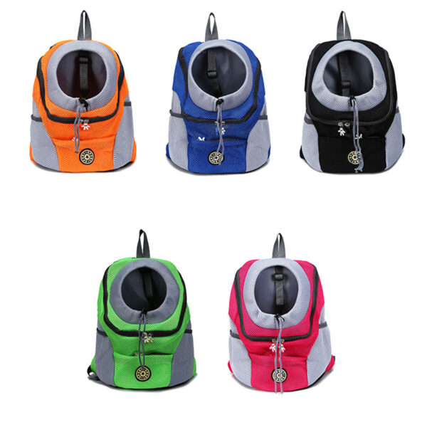 Out Double Shoulder Portable Travel Backpack Outdoor Pet Dog Carrier Bag Pet Dog Front Bag Mesh Backpack Head Pet Supplies - Image 3