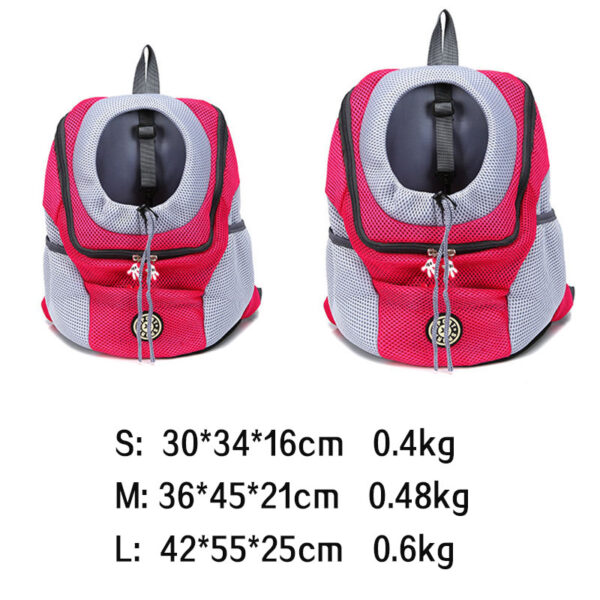 Out Double Shoulder Portable Travel Backpack Outdoor Pet Dog Carrier Bag Pet Dog Front Bag Mesh Backpack Head Pet Supplies - Image 4