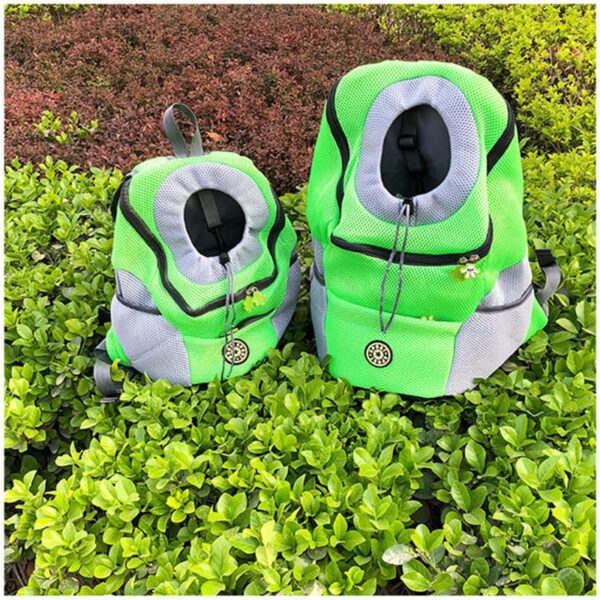 Out Double Shoulder Portable Travel Backpack Outdoor Pet Dog Carrier Bag Pet Dog Front Bag Mesh Backpack Head Pet Supplies - Image 6