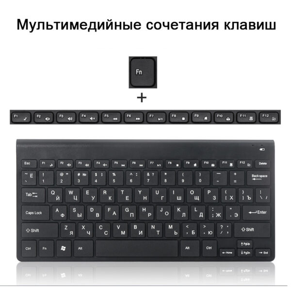 Russian Keyboard 78 Keys 2.4Ghz USB Office Wireless Keyboard Mouse Sets Mute Ergonomics Computer PC Laptop Keyboards RUS English - Image 3