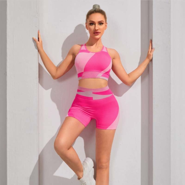 Seamless Women Yoga Set High Waist Leggings Fitness Bra Crop Top Sportswear Athletic Clothing Workout Clothes Sports Suits - Image 4