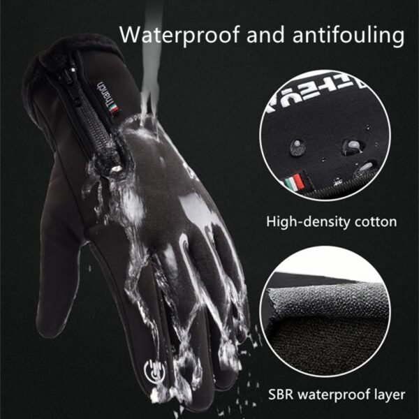 Touch Screen Men Cycling Gloves Waterproof Winter Bicycle Gloves Riding Scooter Windproof Outdoor Motorcycle Ski Bike Warm Glove - Image 3