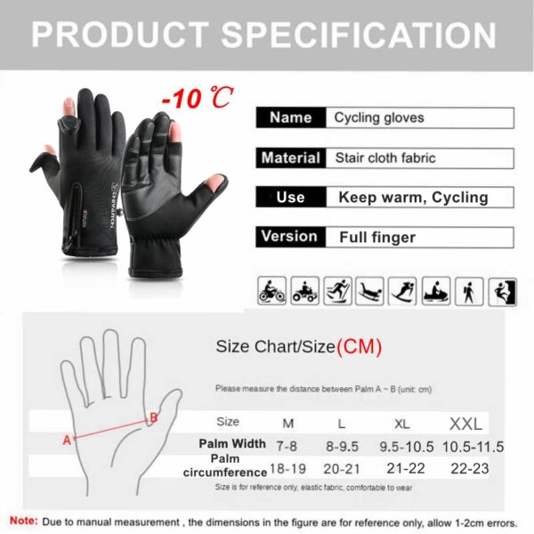 Touch Screen Men Cycling Gloves Waterproof Winter Bicycle Gloves Riding Scooter Windproof Outdoor Motorcycle Ski Bike Warm Glove - Image 6