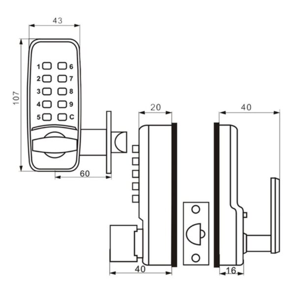 Waterproof Mechanical Code Lock Fireproof Electronic Code Password Security Anti-theft Wardrobe Cabinet Home Improvement - Image 2